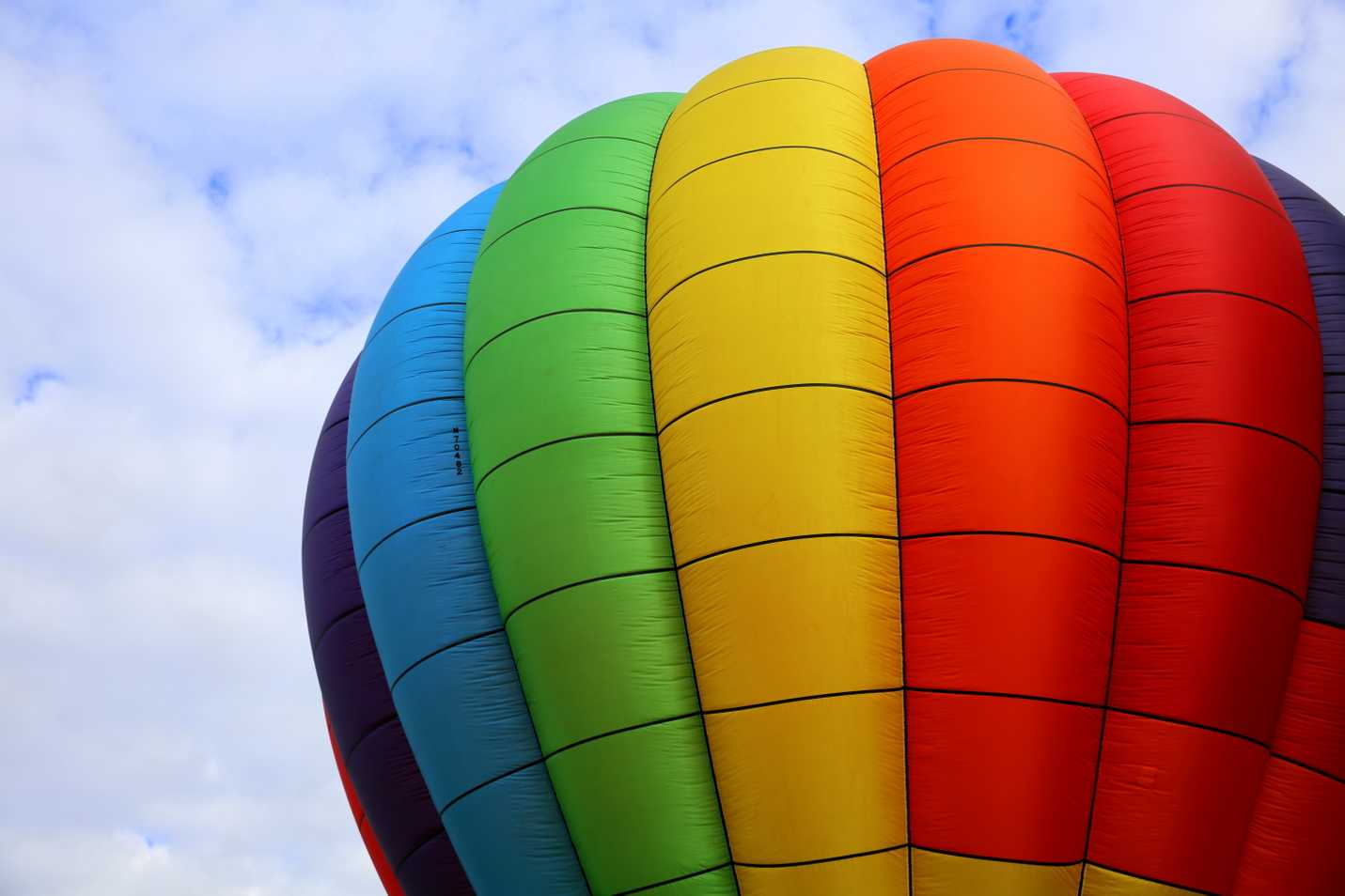 Rainbow hot air balloon