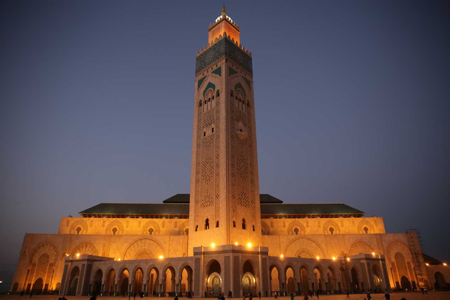 Hassan II Mosque at night