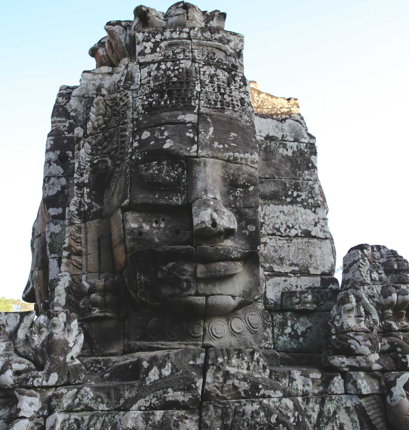 Close up of Bayon face