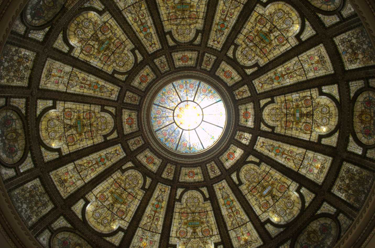 Glass dome at the Chicago Cultural Center