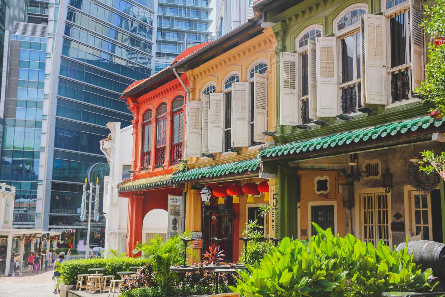 Peranakan houses at Emerald Hill Lane