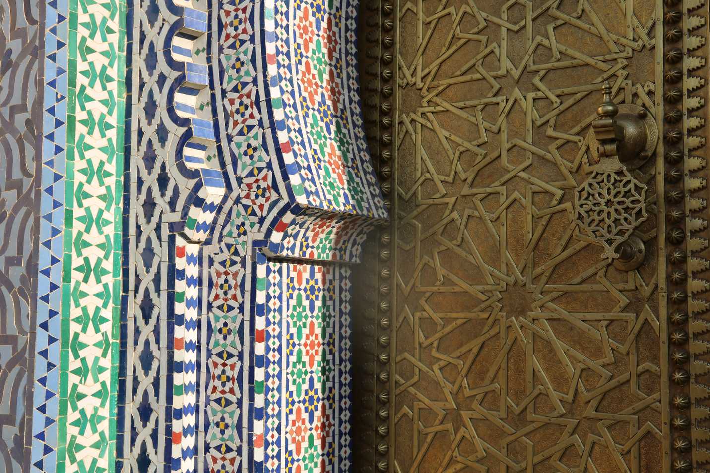 Close up of Golden Door in Fes