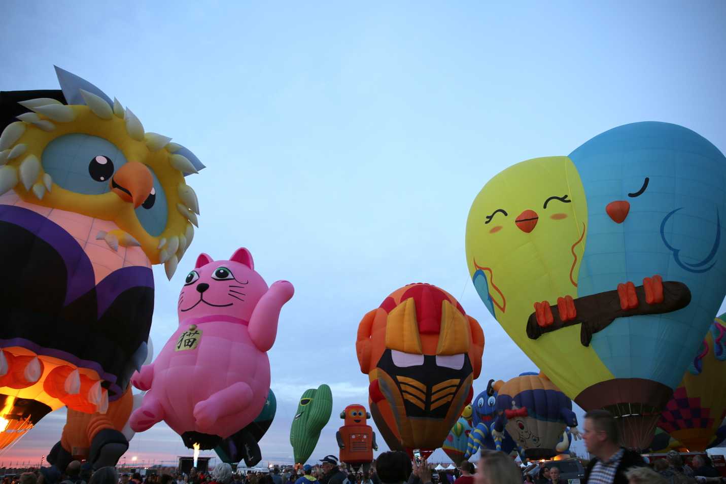 Colorful fun hot air balloons at the International Balloon Festival